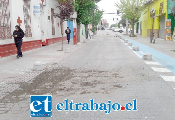 En este lugar debieron esparcir tierra para aminorar los malos olores producidos por el excremento esparcido en la calle.