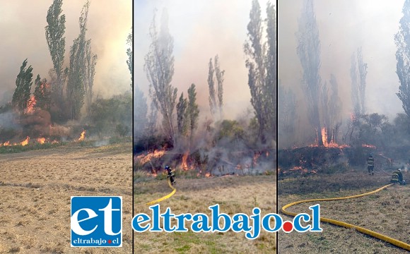 Así lucía la zona afectada mientras Bomberos intentaba controlar la escena.