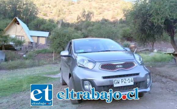 Este es el auto Kia Morning que fue robado a Rubén Henríquez la noche del lunes en el sector de Los Molles en San Felipe.