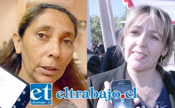 Ingrid Ferrer, putaendina que debe desalojar la vivienda que Serviu entregó a su padre en vida. Trabajadora social Patricia Boffa, funcionaria del Serviu San Felipe-Los Andes.