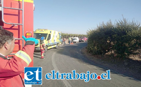 El accidente ocurrió en esta curva de la ruta E – 779 que une las comunas de Santa María y San Esteban.