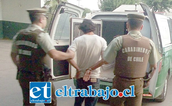 El imputado de 34 años de edad fue detenido por Carabineros en la comuna de Llay Llay. El sujeto además mantenía cuentas pendientes con la justicia en Santiago. (Referencial).