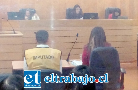 El imputado Walter Sebastián Campos Villalobos durante la audiencia del juicio oral en su contra.