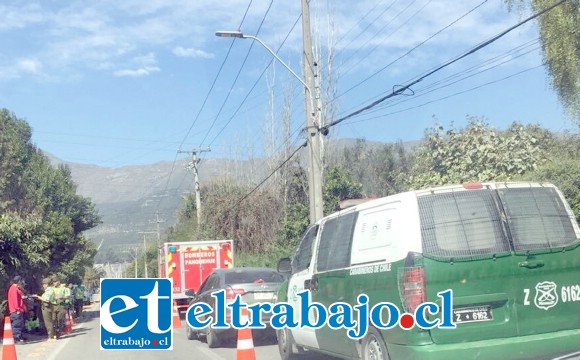 El accidente de tránsito ocurrió la tarde de ayer martes en la ruta Troncal de Panquehue. (Fotografía Referencial).