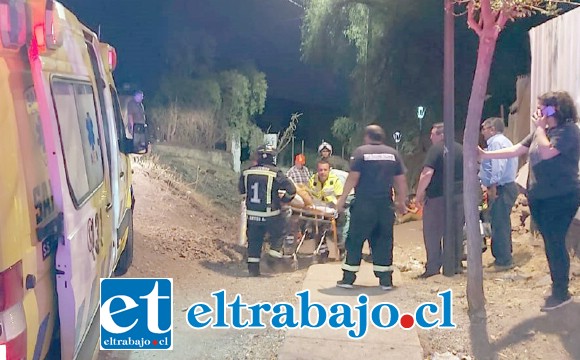 El hecho ocurrió la noche de este lunes en la comuna de Putaendo. Carabineros capturó al atacante para ser derivado hasta tribunales por el delito de homicidio frustrado. (Fotografía: Putaendo Informa).