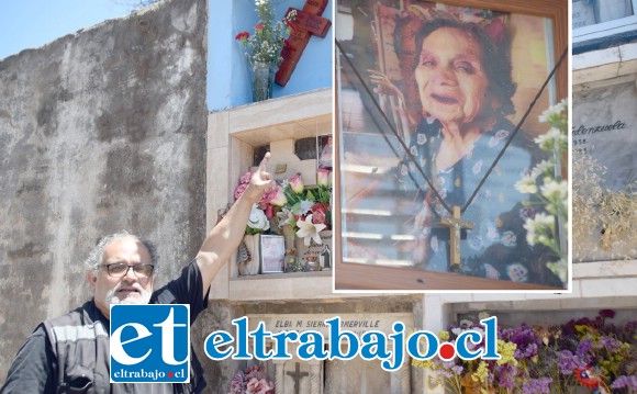 EN NICHO PRESTADO.- Nuestro reportero Roberto González Short nos muestra el nicho prestado a esta familia catemina para que descalcen los restos de doña Teresa Gladis Tapia Salas.