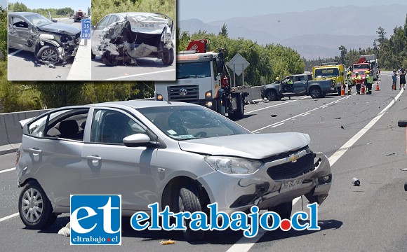 La violenta colisión ocurrió en el kilómetro 35 de la ruta 60 CH en Panquehue.