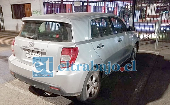 RECUPERADO.- Este es uno de los autos recuperados por Carabineros este fin de semana en un control sanitario en Cuesta Chacabuco.