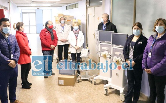 En la imagen los nuevos equipos recibidos que permiten aumentar a 18 las camas críticas en el Hospital San Camilo de San Felipe.