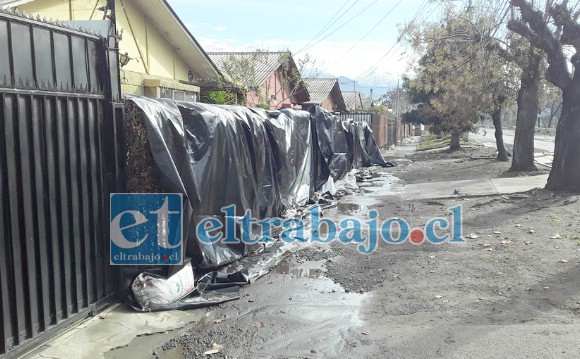 Así amaneció una de las casas afectadas luego de la lluvia.