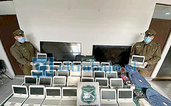 Los equipos computacionales fueron robados de un colegio de Llay Llay y recuperados por Carabineros gracias a cámaras de seguridad.