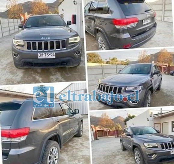 Este es el Jeep que en cuestión de minutos fue robado a una empresaria de Putaendo.