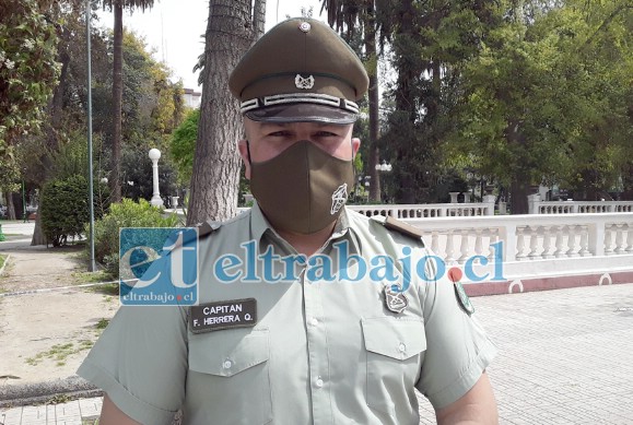 Capitán Franco Herrera Quezada, subcomisario de los Servicios de la Segunda Comisaría de San Felipe.