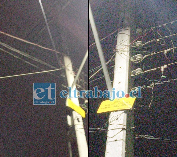 Acá se aprecia la gran cantidad de cables ‘colgados’ en el empalme.