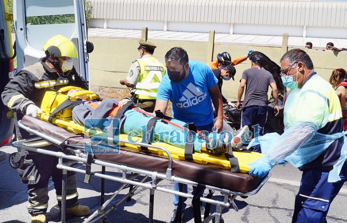 MENOR AL HOSPITAL.- Finalmente el niño fue trasladado en una unidad del SAMU para ser evaluado.