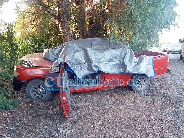 Así quedó la camioneta tras el accidente cuyas causas están siendo investigadas. (Foto @agroarancibia)