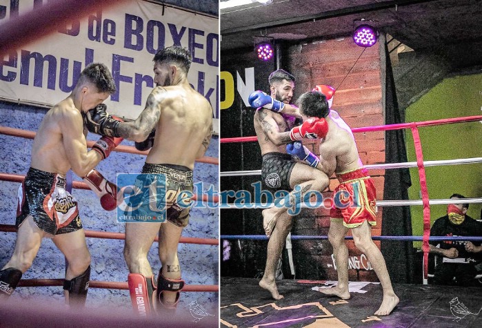 Arturo Vergara en plena acción mientras combate en Kick Boxing y Boxeo