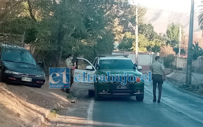 Carabineros este día martes en la búsqueda del acusado de agredir a su pareja.