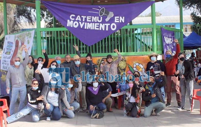 La agrupación en pleno ‘Catemu en Movimiento’ en la Plaza de Armas de San Felipe.