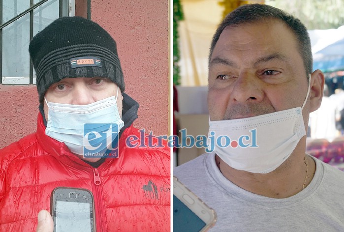 Antonio Amar, dueño de un gimnasio (izquierda) y Miguel Torres, dirigente de feria libre..