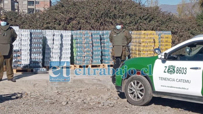 Esta importante cantidad de al menos 800.000 latas de bebidas energéticas, fueron recuperadas por Carabineros de la subcomisaría de Llay Llay.