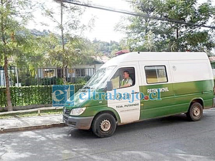 Frontis del cuartel de la destacada Tenencia de Carabineros de Putaendo.