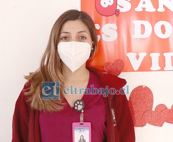 Tiara Vergara, tecnólogo médico del Banco de Sangre.