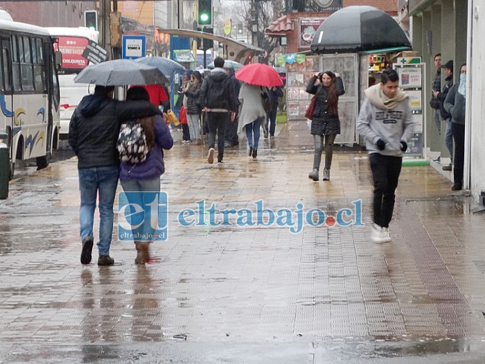 En Aconcagua se mantiene el pronóstico de lluvias a partir de la tarde o noche del día miércoles 18, toda la noche precipitará y se mantendrá esta lluvia hasta finales del día jueves 19. (Archivo 2018)