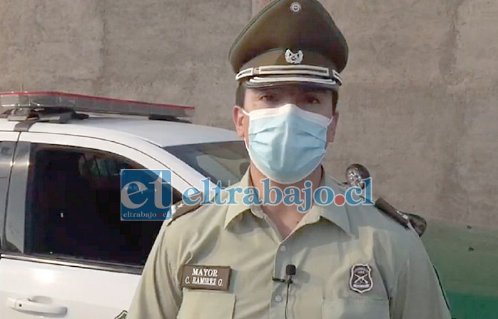 Mayor Cristian Ramírez Galdámez, comisario de Carabineros San Felipe.