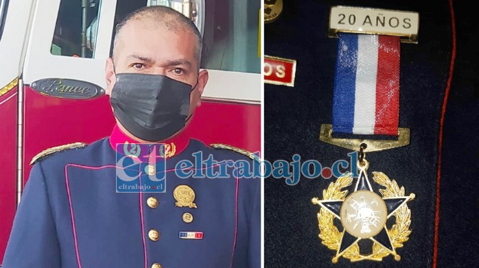 ¡BIEN HECHO AMIGO!.- Él es Luis Patricio Lobos, el único Bombero Honorario de Compañía que este año fue destacado en su amada Segunda Compañía Bomba La Internacional.