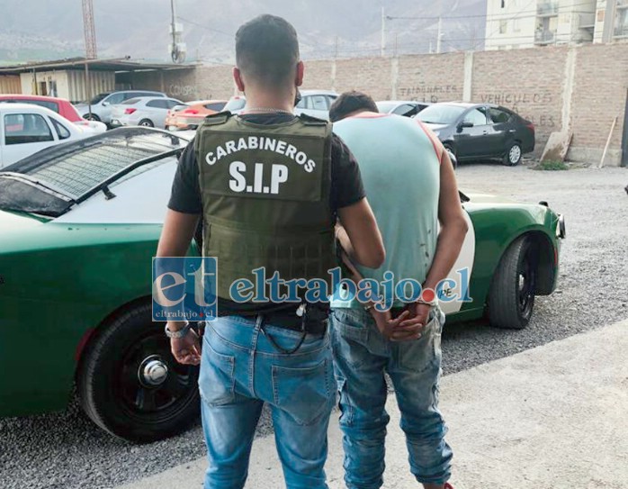 El detenido en el cuartel de Carabineros de San Felipe a cargo de la SIP.