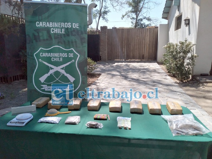 Evidencia de los ocho kilos de droga decomisada por el OS7 en San Felipe.