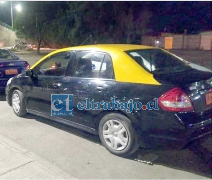 Este es el taxi que Carlos Pinto busca intensamente y que lo entregó de buena fe a un chofer de nombre Manuel Quinteros, de Los Andes supuestamente.