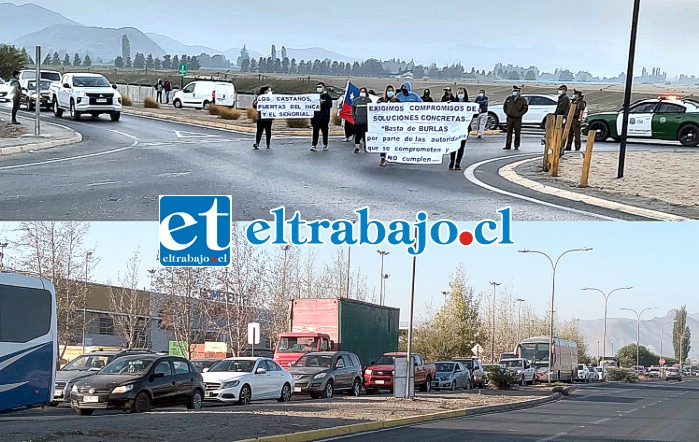 Pasadas las 7:30 de la mañana vecinos cortaron el tránsito en la rotonda Monasterio, causando enormes tacos en diferentes sectores de la ciudad, tales como Charcán Tapia (imagen inferior).