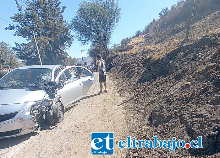 En el sector de Las Cabras se produjo grave accidente que dejó con lesiones graves al conductor de la motocicleta.