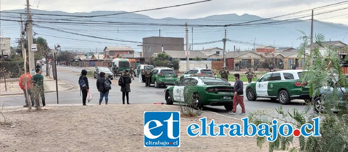 Gran contingente policial este viernes en Santa Teresa, donde un grupo de vecinos avergonzó a todo el sector luego de agredir a Carabineros para proteger a un delincuente que se movilizaba en una motocicleta robada.