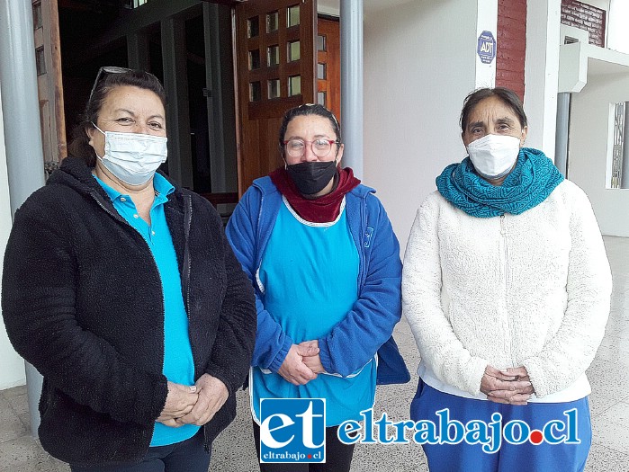 De izquierda a derecha: Marcela Vargas, Dominga Chandía y Celinda Ahumada.