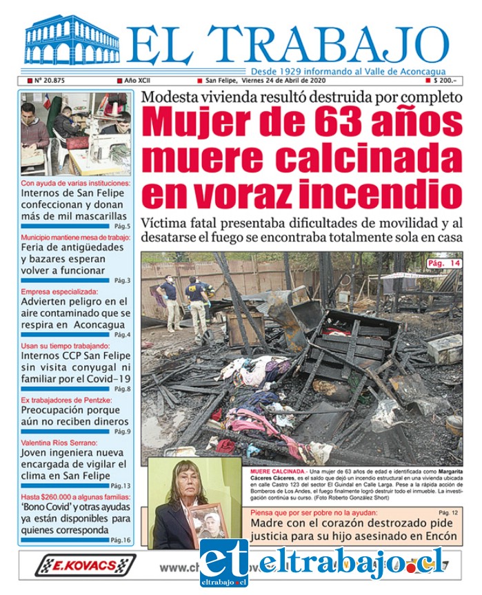 Nuestra última edición en papel correspondió al 24 de abril de 2020.