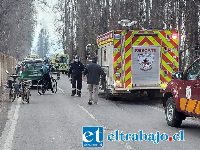 Al lugar llegaron Bomberos, SAMU y Carabineros. La ruta debió permanecer cortada durante horas.