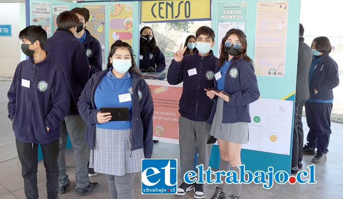 Los cuatro proyectos estudiantiles fueron desarrollados dentro y fuera del establecimiento, como el caso del Censo Juvenil (en la imagen), la corrida por la salud, un juego de mesa ligado a la historia de las guerras mundiales y el de telescopios artesanales.