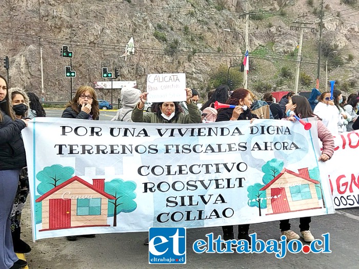 Integrantes de cinco comités de vivienda protagonizaron una marcha que artió en el Puente El Rey hasta la Plaza Cívica.