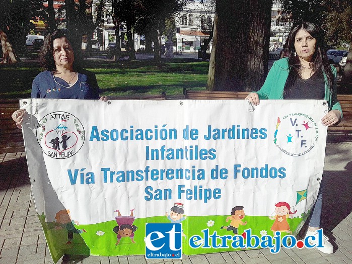 Ruth Carolina Acevedo Sánchez, secretaria, y Loreto Núñez Olivares, presidenta Asociación de Jardines Infantiles VTF San Felipe.