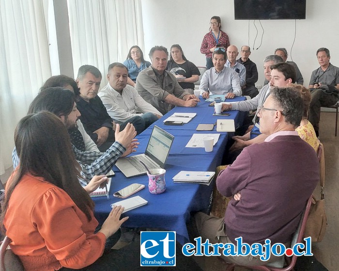 Autoridades y representantes del mundo agrícola se reunieron en la Delegación Presidencial Provincial.