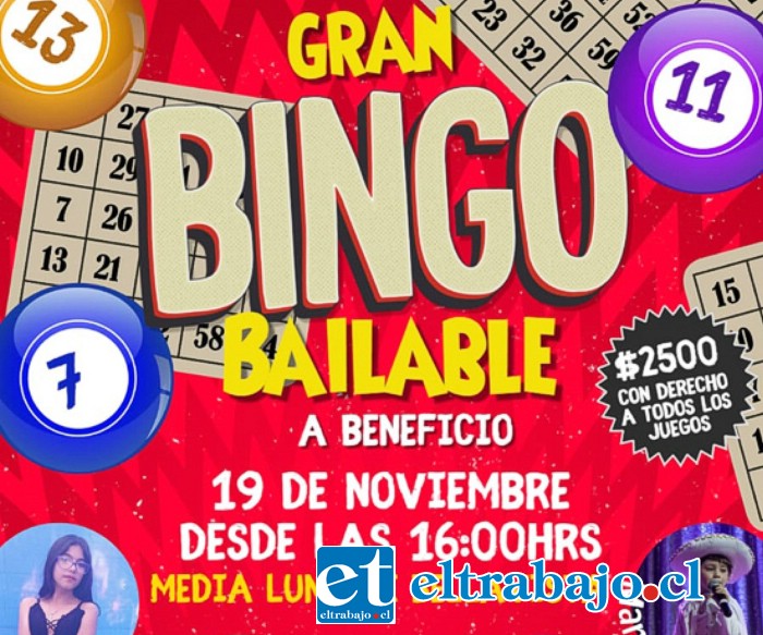 Bingo se realizará este sábado 19 de noviembre en la medialuna de Bellavista.