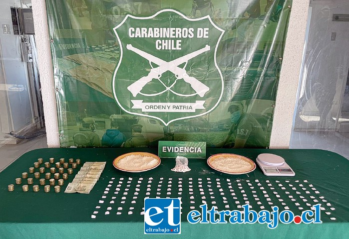 Más de tres mil dosis de pasta base de cocaína decomisó el OS7 de Carabineros a boliviana que traficaba en los departamentos Encón.