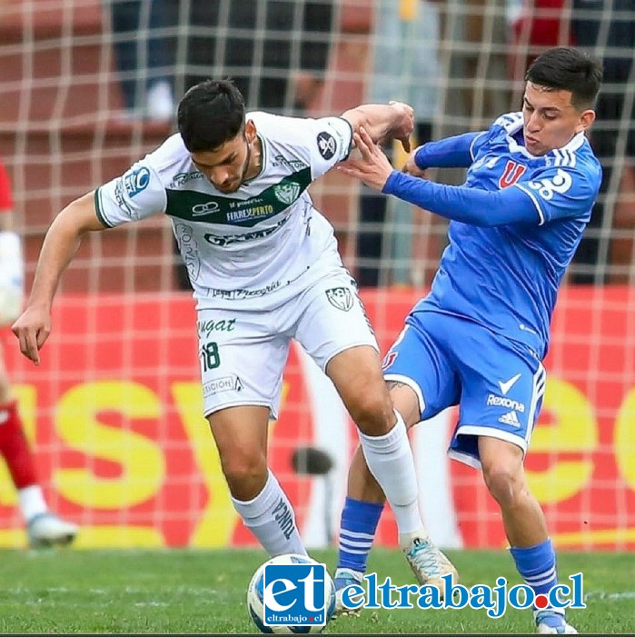 Hugo Herrera en el partido contra la Universidad de Chile.