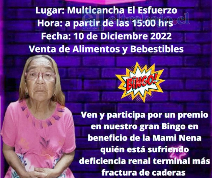 Todos a colaborar con la ‘Mami Nena’ el próximo 10 de diciembre.