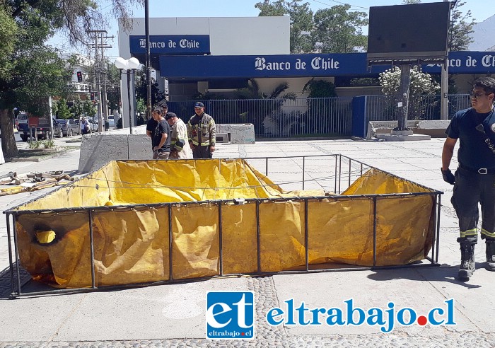 Esta es la piscina que resultó con serios daños, quedando inhabilitada para ser ocupada en alguna emergencia.