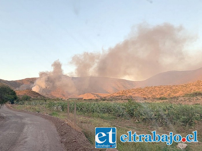 La gran columna de humo era visible desde varios sectores de San Felipe.