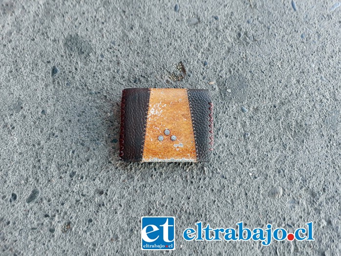 Billeteras como ésta, tirada en el suelo, han aparecido bastante en la Feria Diego de Almagro.